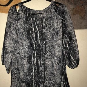 MittoShop L top snakeskin print cropped shoulders